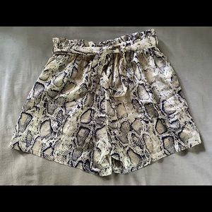 Snake-Skin Tie Shorts